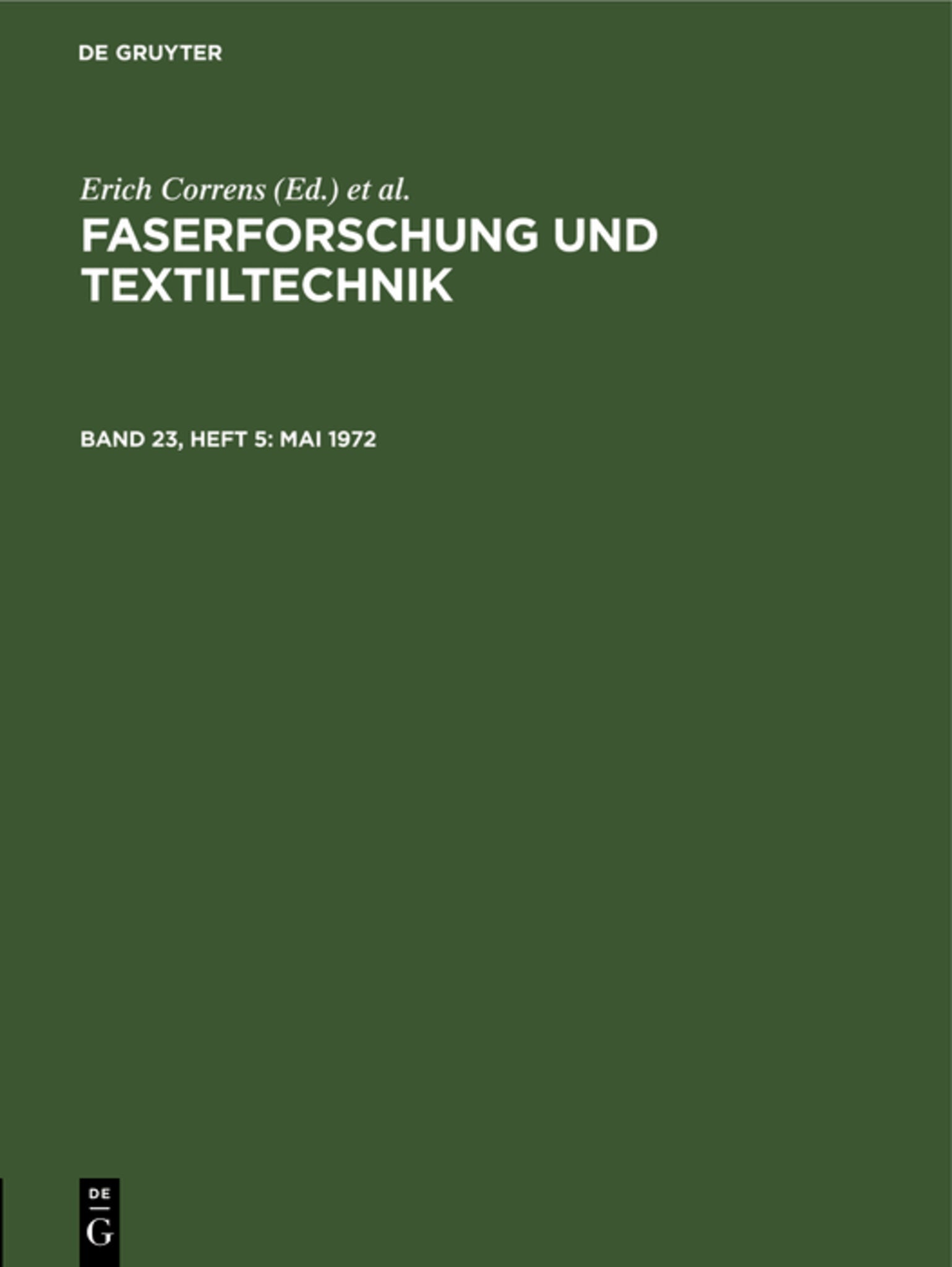 Cover image for Mai 1972 ISBN 9783112549896